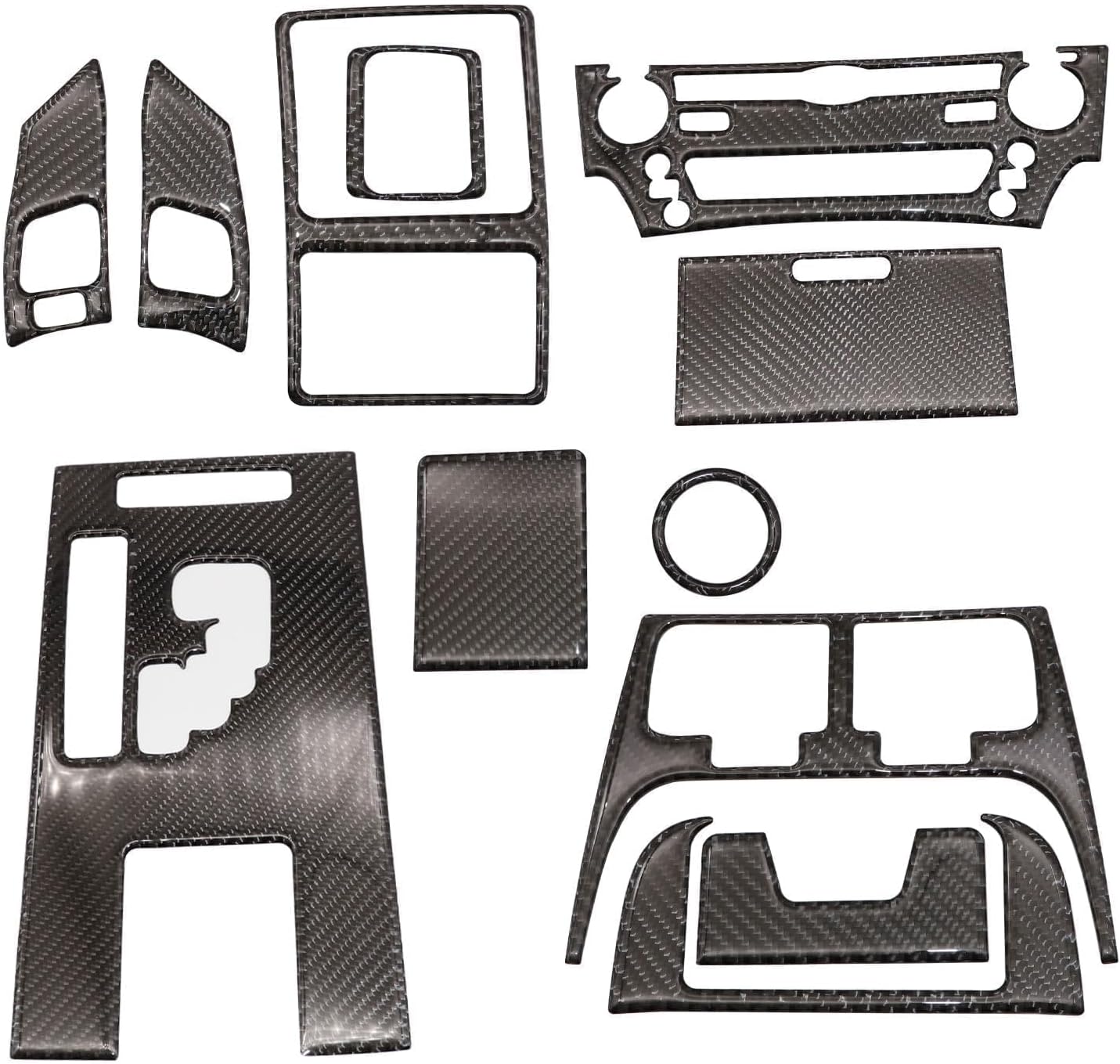 GXARTS 12Pcs Carbon Fiber Full Set Interior Decoration Trim Kit Compatible with Lexus IS250 Black 2006 2007 2008 2009 2010 2011 2012