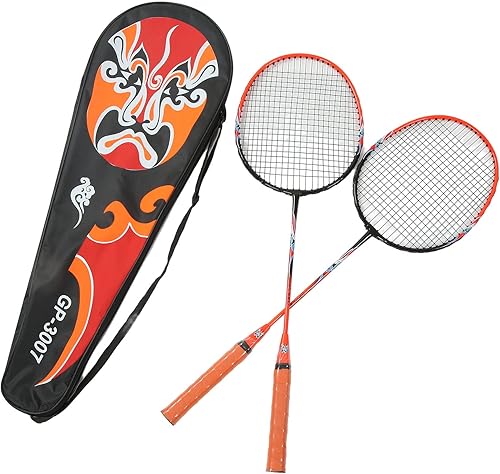 Juego de raqueta de bádminton para 2 jugadores, ligera y resistente, raqueta de bádminton, material de aleación de hierro, equipo deportivo, para