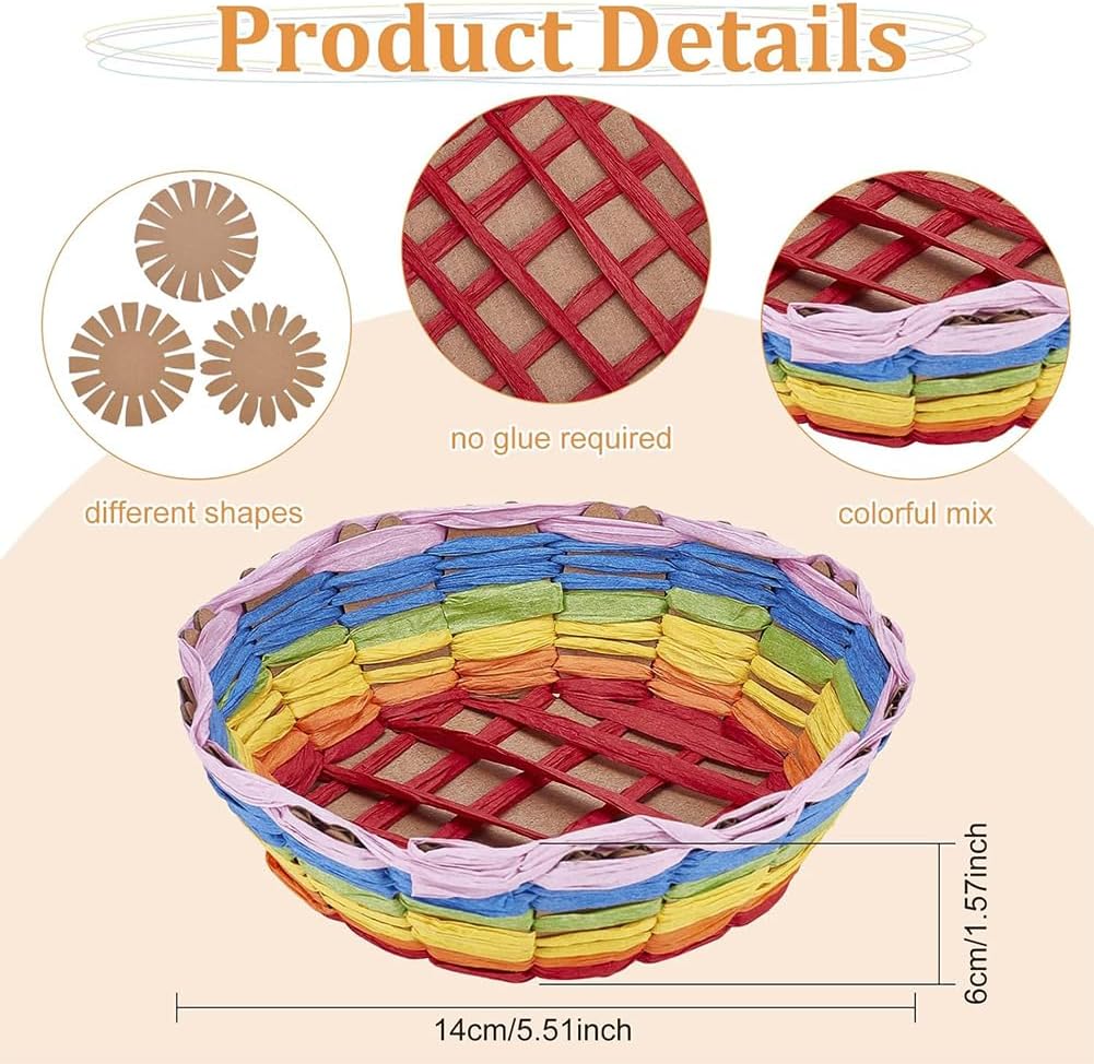 FREEBLOSS 24 Set Basket Weaving Project Introductory Sewing for Beginners Arts and Crafts Projects with Video Tutorials Basket Making Kit for Easter Eggs Gifts