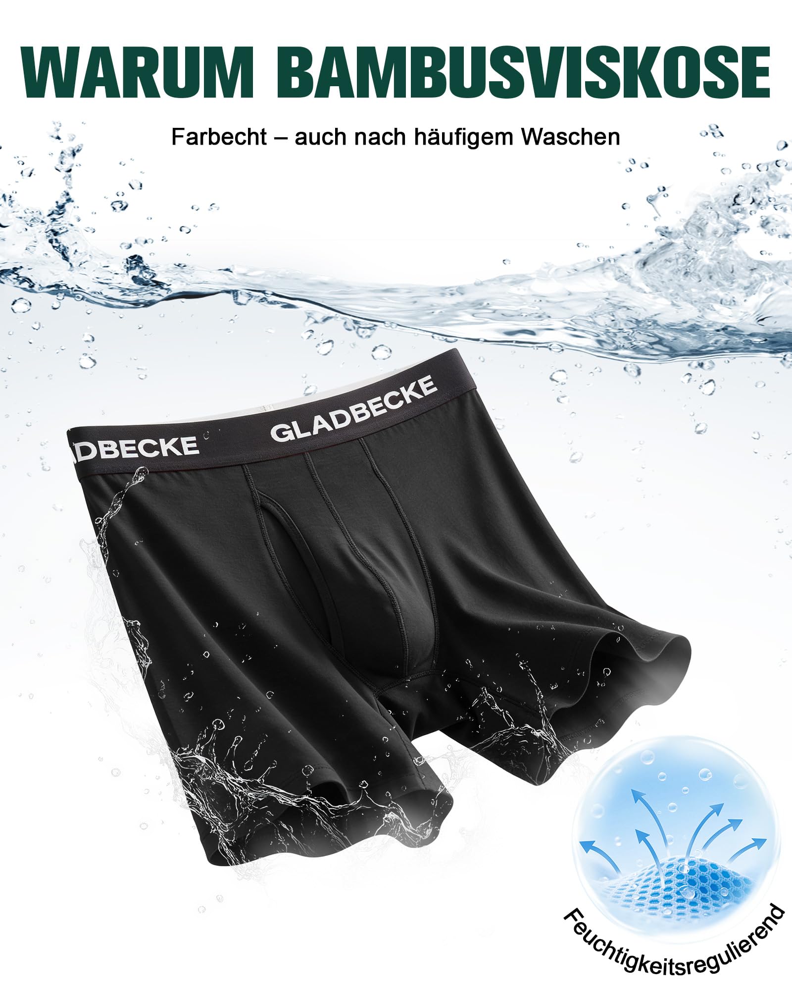Bambus Boxershorts Herren 4er Pack mit Eingriff, Retroshorts mit langem Bein, Atmungsaktiv & Hautfreundlich Unterhosen Männer, Elastischer Komfortbund ohne Einschneiden, Etikettfrei, S–3XL