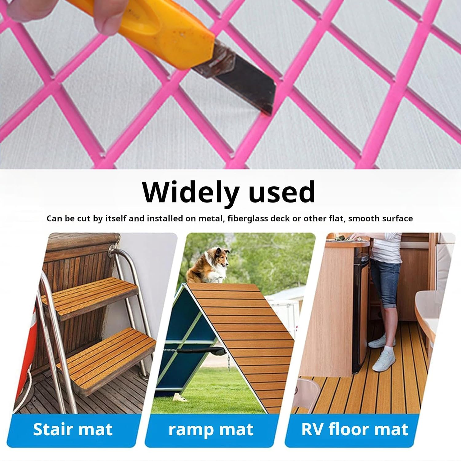 Adhesive Foam Boats Flooring Pad Nonslip Marine Decking Mat for Fishing Marine Camping Outdoor Use Easy to Nonslip Decking Mat
