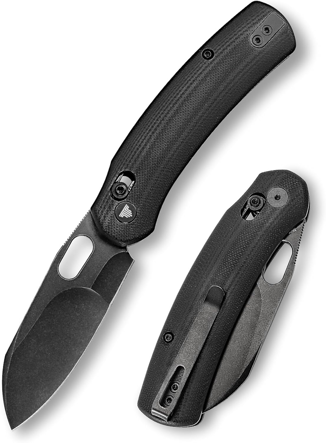 TRIVISA Lamb-03B, Folding Pocket Knife for Men, EDC Pocket Knives with Crossbar Lock, 3" N690 Steel Blade, Black G10 Handle, Sharp Camping Knife for Outdoor, Hunting, Hiking (Black)