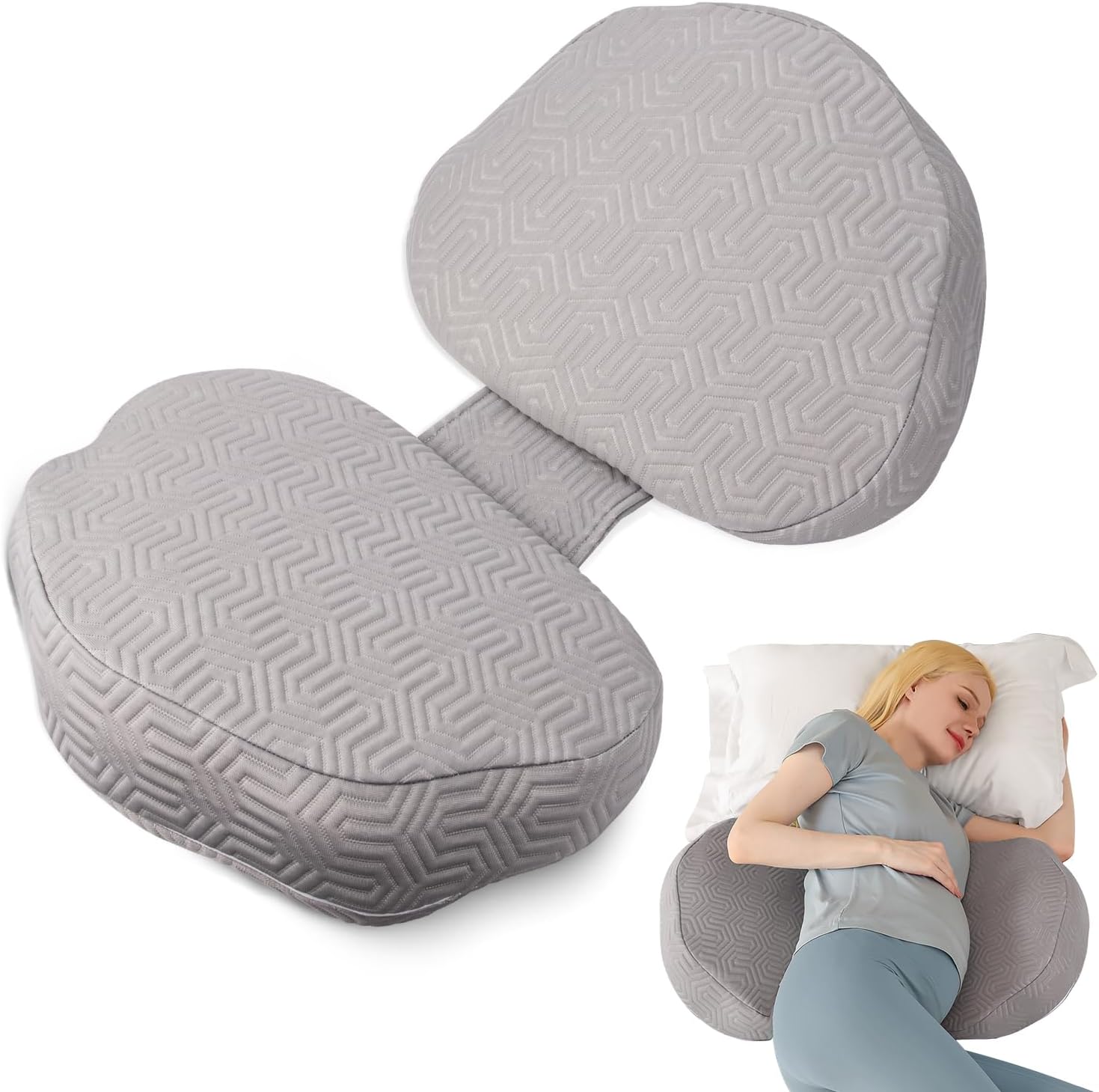 Chilling Home Pregnancy Pillows for Sleeping, Memory Foam Maternity Pillow for Belly, Back, Adjustable and Portable Travel Wedge Pillow, Support Pillow for Side Sleepers (Grey Air Layer Cover) Chilling Home Pregnancy Pillows for Sleeping, Memory Foam Maternity Pillow for Belly, Back, Adjustable and Portable Travel Wedge Pillow, Support Pillow for Side Sleepers (Grey Air Layer Cover)