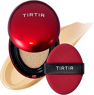 [*Mini Size*] TIRTIR Mask Fit Red Cushion Foundation | Full coverage, Weightless, Skin fit, Satin Glow Finish, Korean Makeup, beauty, Tattoo cover up, Buildable (#22W Sheer Beige, 0.15 Fl Oz)