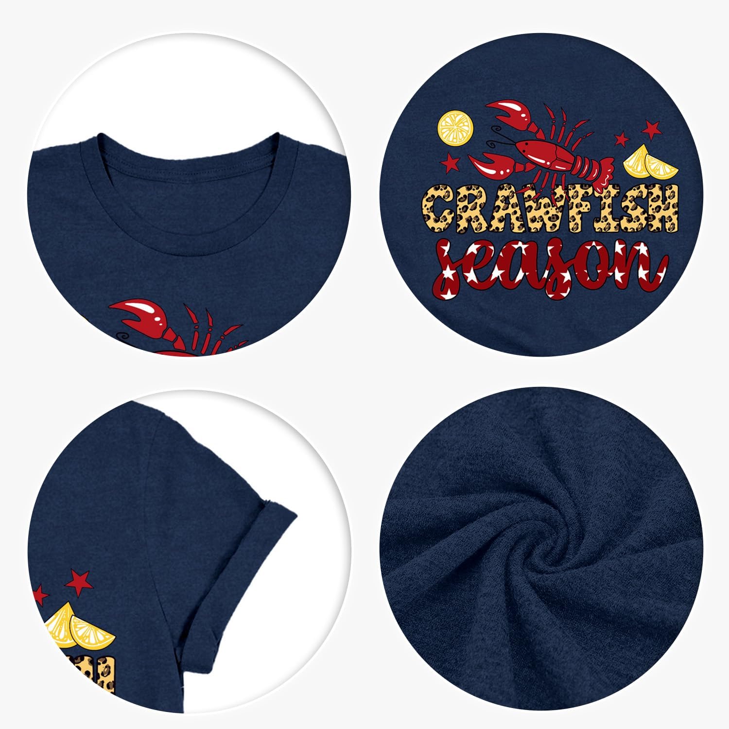 Crawfish Shirts for Women Crawfish Seasoon T-Shirt Seafood Lover Tee Tops - Image 5