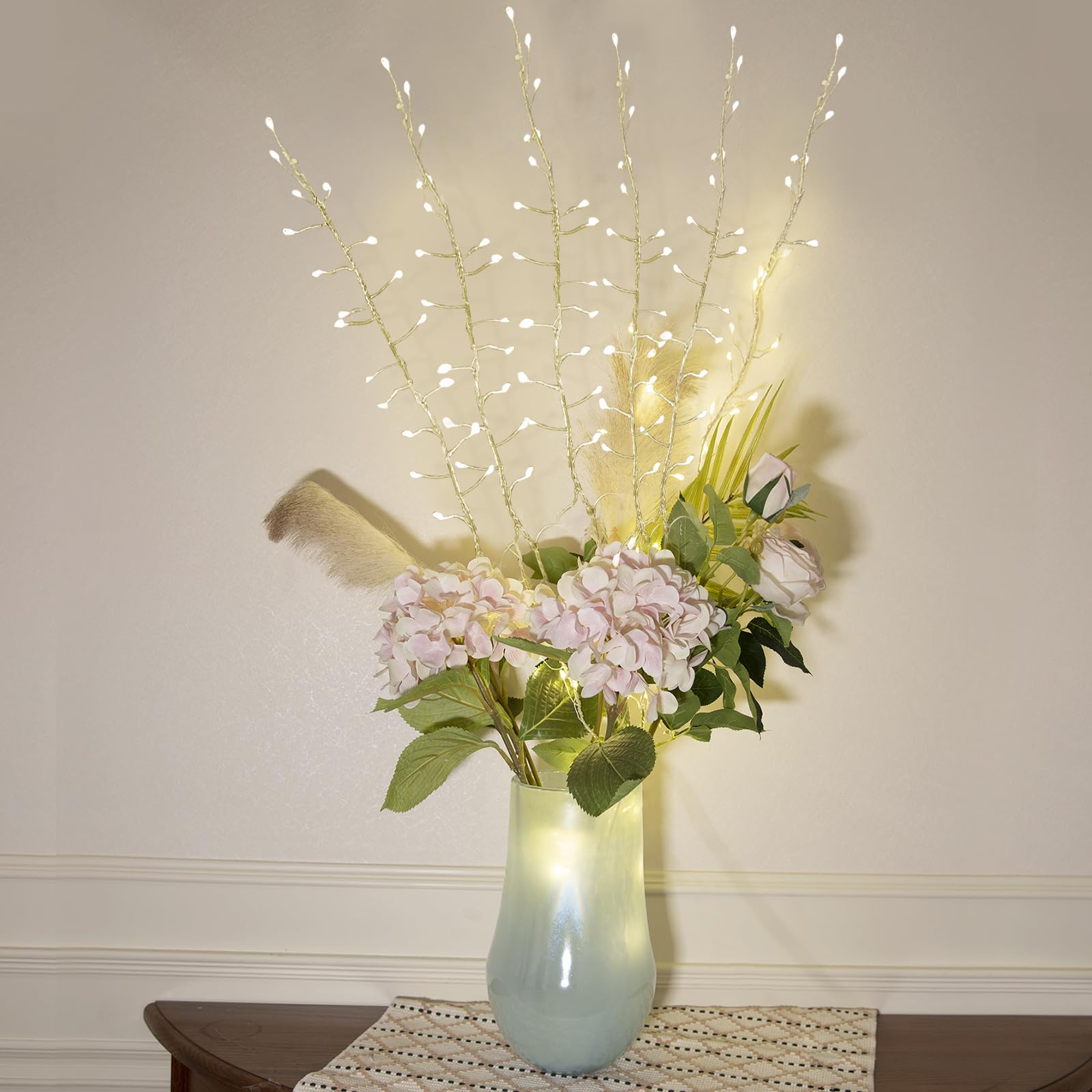 Eambrite 3PK 88cm Christmas Decorative Twig Lights for Vase Light up Twigs with 114 Warm White LEDs Mains Powered Lighted Branches for Bedroom Living Room Decoration - Image 4