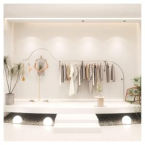 Wall-Mounted Clothes Rack Boutique Display Garment Hanger Heavy Duty Stainless Steel Pipe Shelves System for Clothing Store Retail