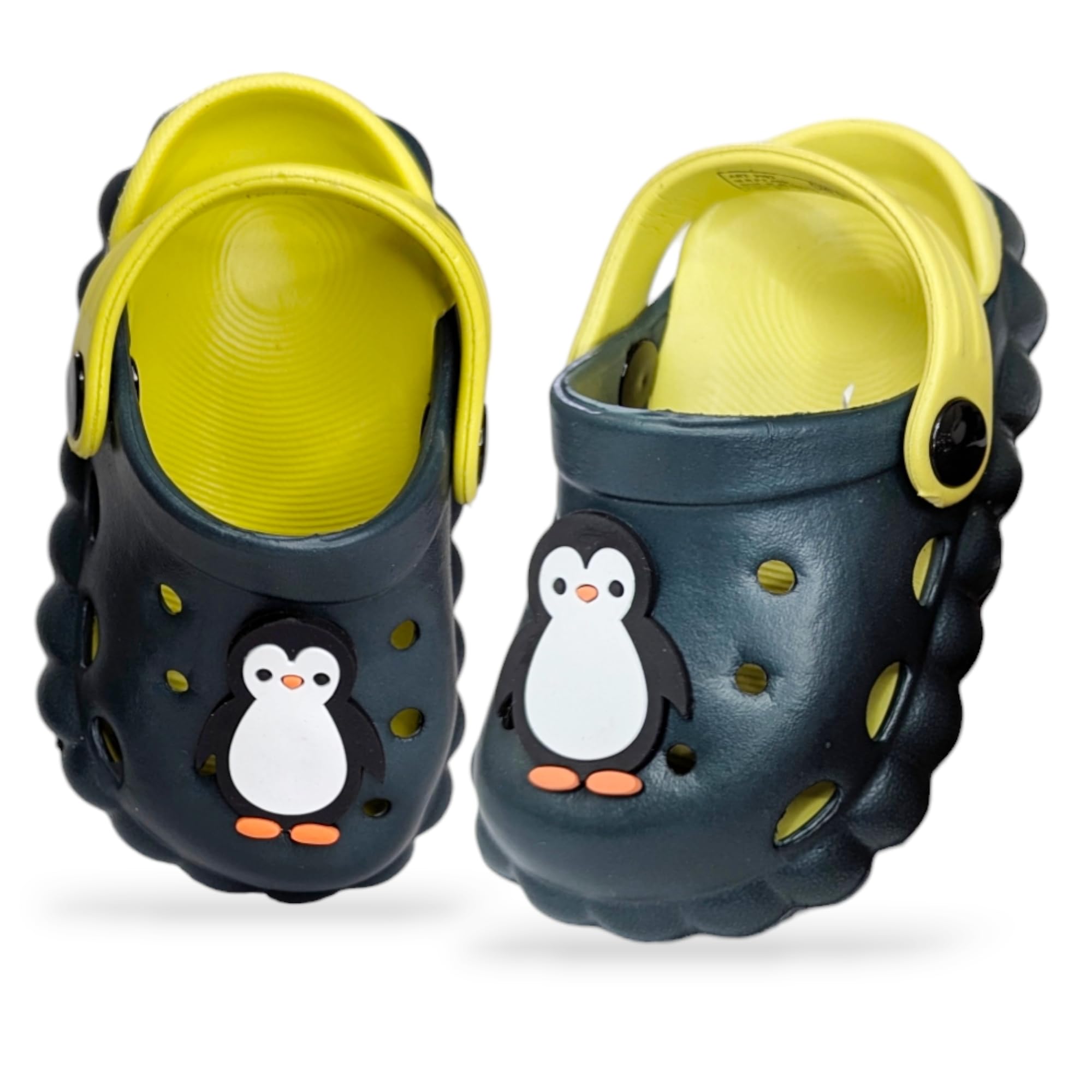 GLJLittle AngelToddler Clogs Slippers, 12 Months to 3 Years, Baby Boy, Waterproof, Lightweight, Cute Cartoon Penguin Design