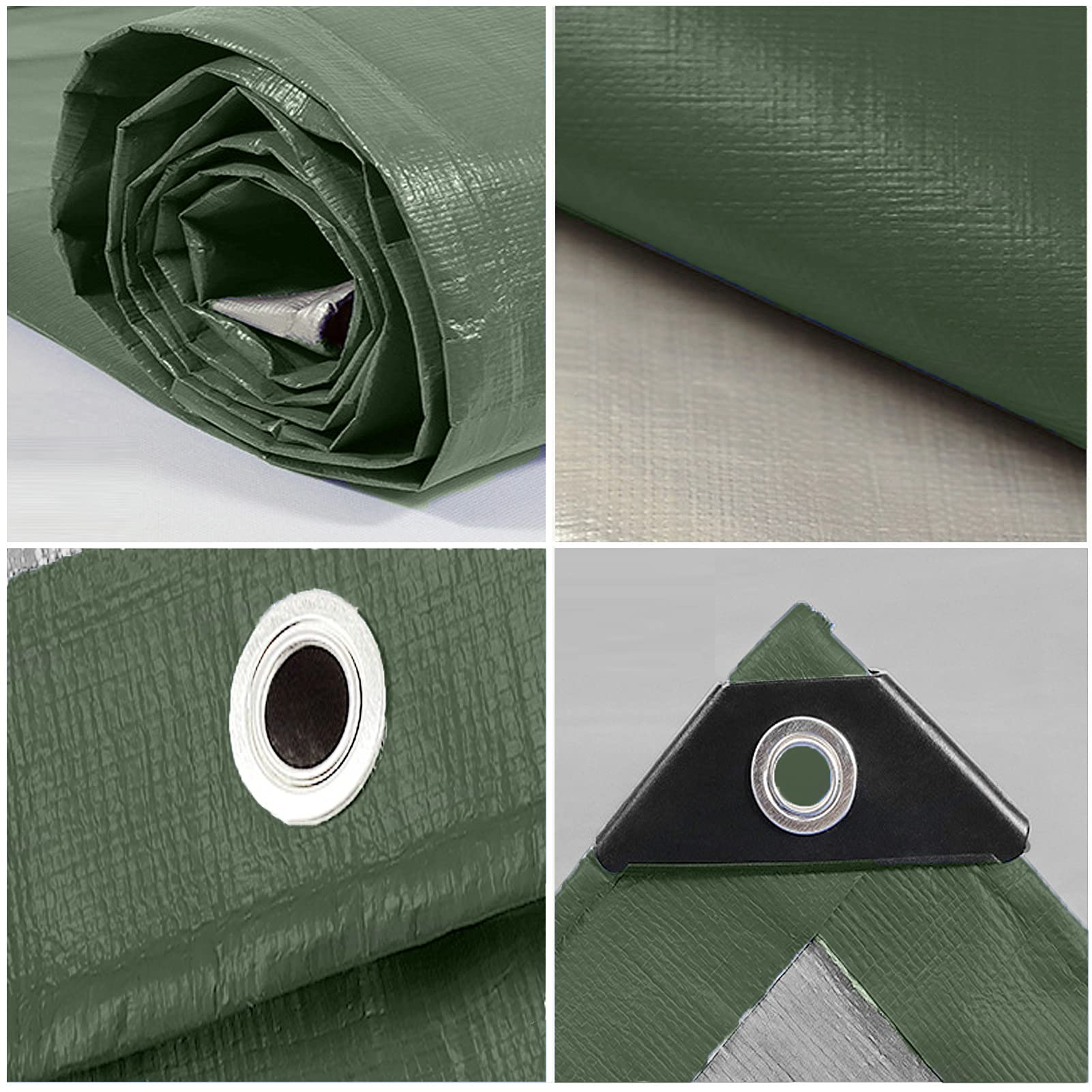 Bâche résistante 160GSM, bâche imperméable avec des Oeillets, Feuille de bâche protectrice Jardin pour des Meubles Jardin pêche Camping en Plein air,Argent,8x8m/26.24x26.24ft