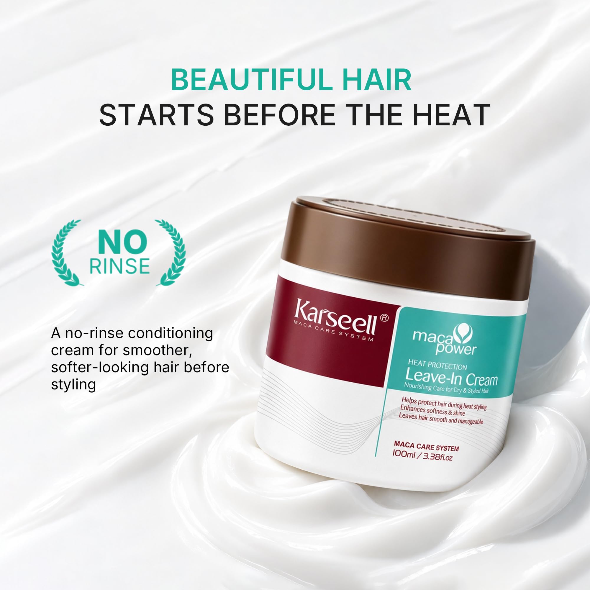 Karseell Balsamo senza risciacquo, 100 ml, ripara e idrata i capelli secchi e danneggiati