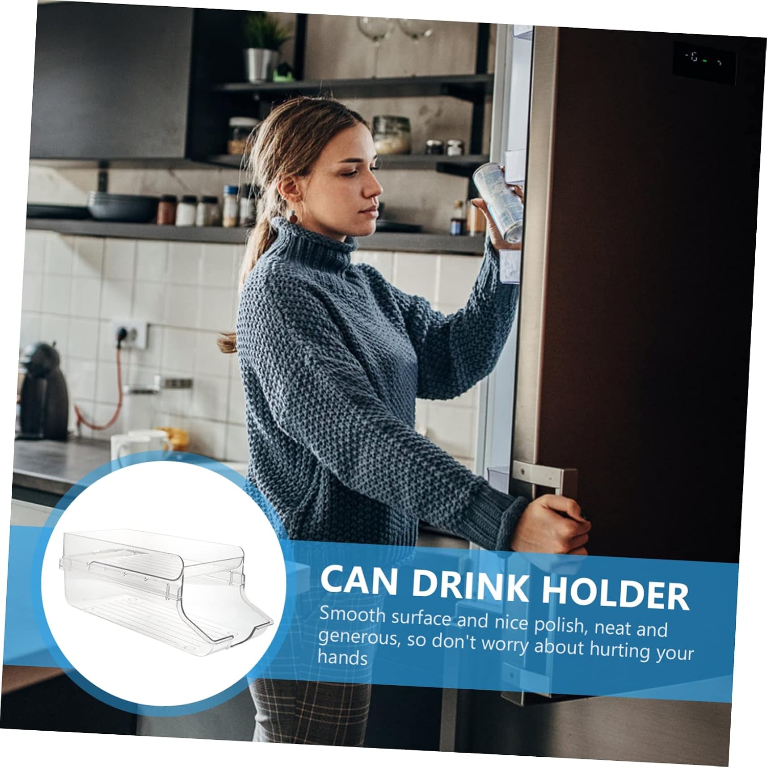 Refrigerator Bottle Organizer Can Drink Holder Beverage Holder for Fridge Soda Can Organizer