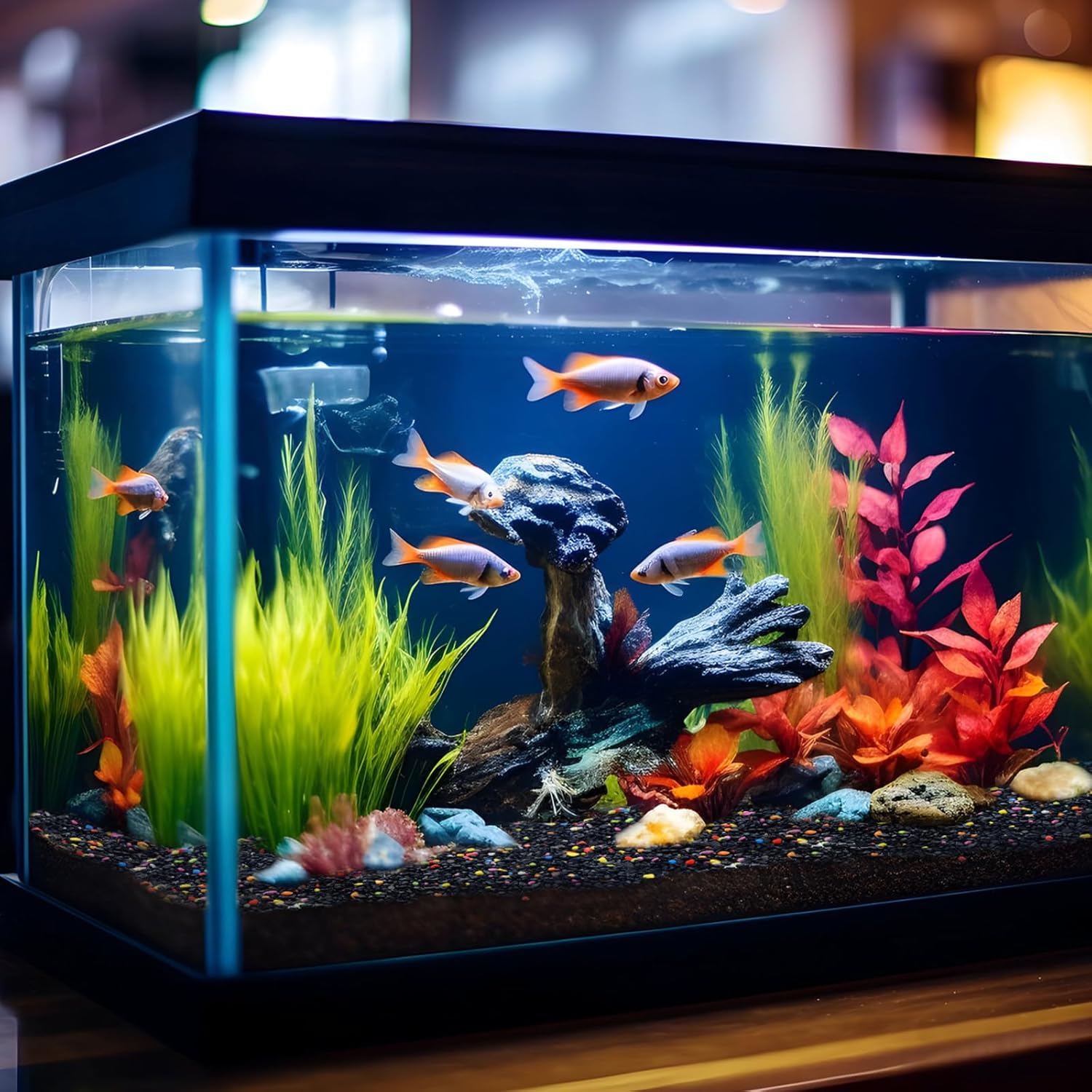 SiliFine 11lb Black and Colorful Gravel for Fish Tank, Aquarium Gravel Multicolor Black Small River Rocks for Garden Decoration, Decorative Stones for Vase, Aquariums, and Garden, Landscaping