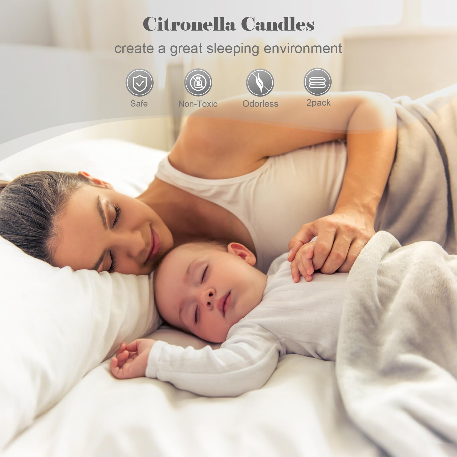 Candela alla citronella per esterni, 2 Candele Citronella Esterno, realizzate con olio di citronella e cera di soia naturale – Ideali per giardino, balcone, patio e campeggio, 14,5 Cm ø