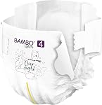 Bambo Nature Couches hypoallergéniques de nuit pour bébés, couches de nuit éco-labellisées, totalement sans chlore, respectueuses de la peau, super absorbantes - Taille 4 (24 unités)