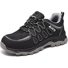 Steel Toe Work Shoes for Men Slip-Resistant, Breathable, Comfortable Wide Toe Safety Shoes for Industrial & Construction Work, Zapatos para Hombre