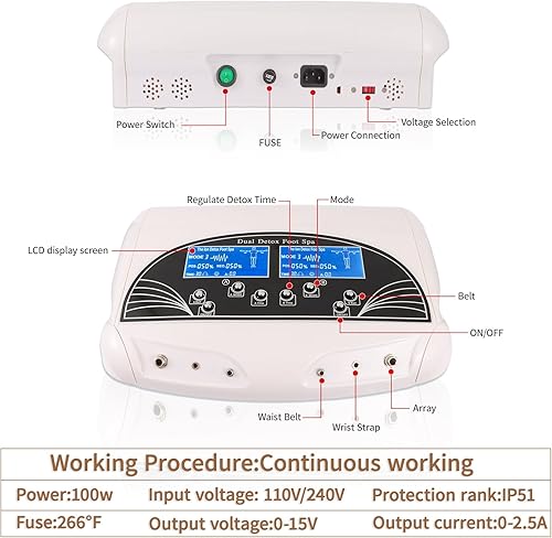 Miniatura 6 de Máquina de baño de pies de desintoxicación iónica dual Pantalla LCD digital Spa Chi Cleanse Cell Detoxification Máquina de hidrógeno negativo con
