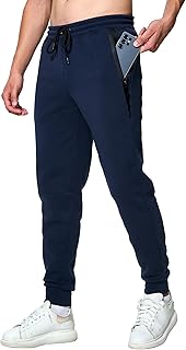 Men's Sweatpants with Zipper Pockets Athletic Pants Fleece Joggers Traning Track Pants for Running, Workout