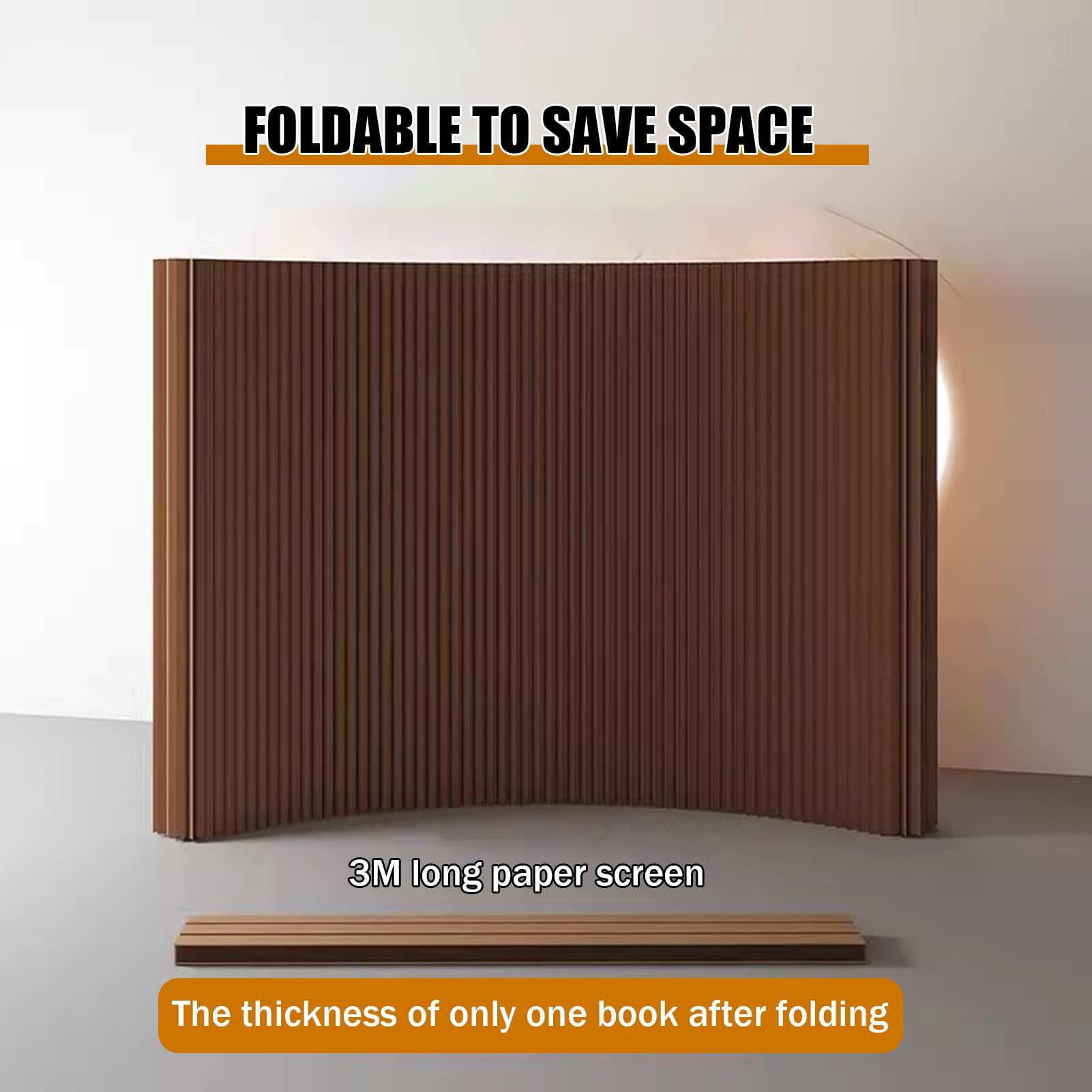 Biombo Divisor de Habitación Separador de Papel Plegable, Pared para Sala de Estar, Oficina, salón de Belleza, Tienda de Ropa(2-3MX2.6M)