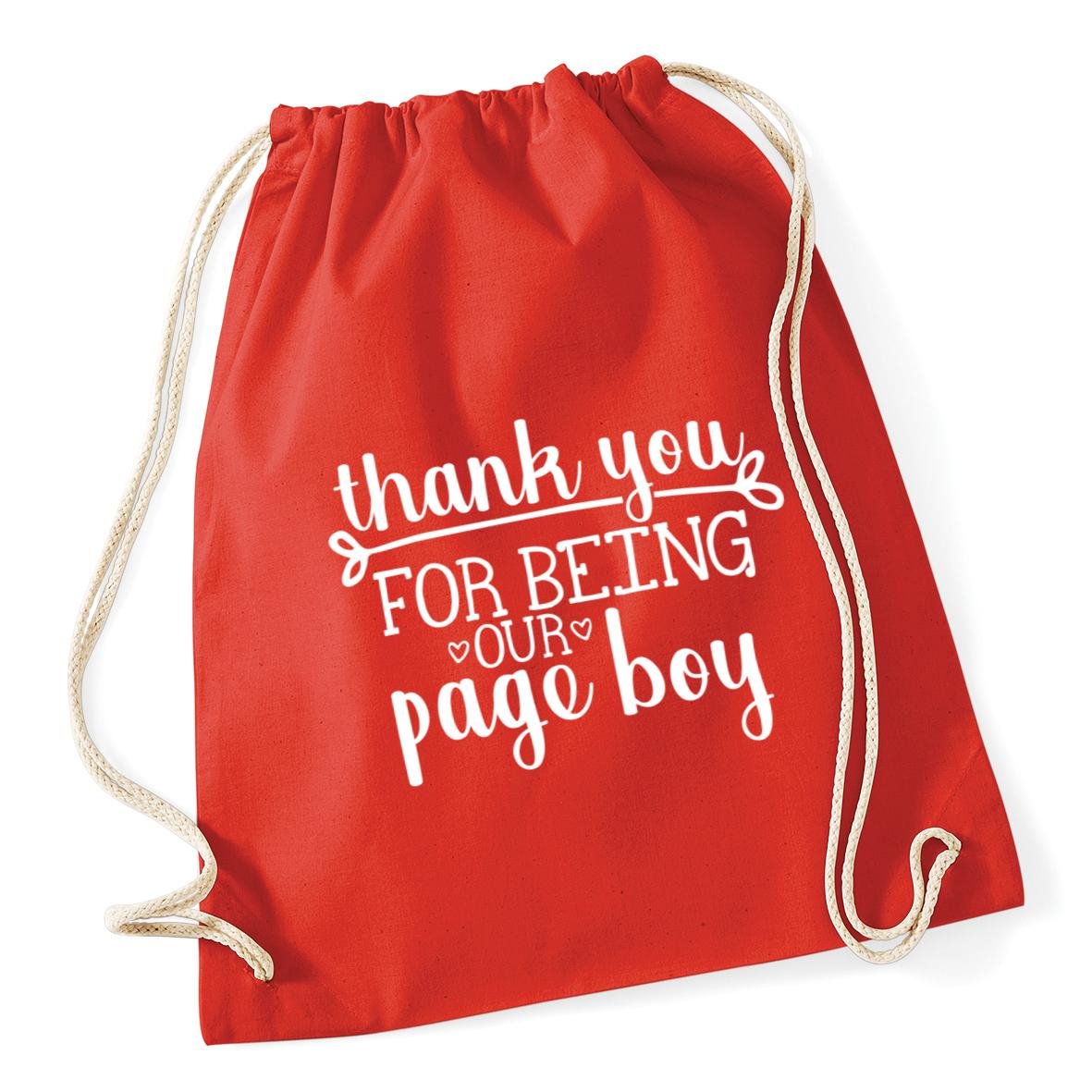 Hippowarehouse Thank you for being our page boy Drawstring Cotton School Gym Kid Bag Sack 37cm x 46cm, 12 litres — image 1