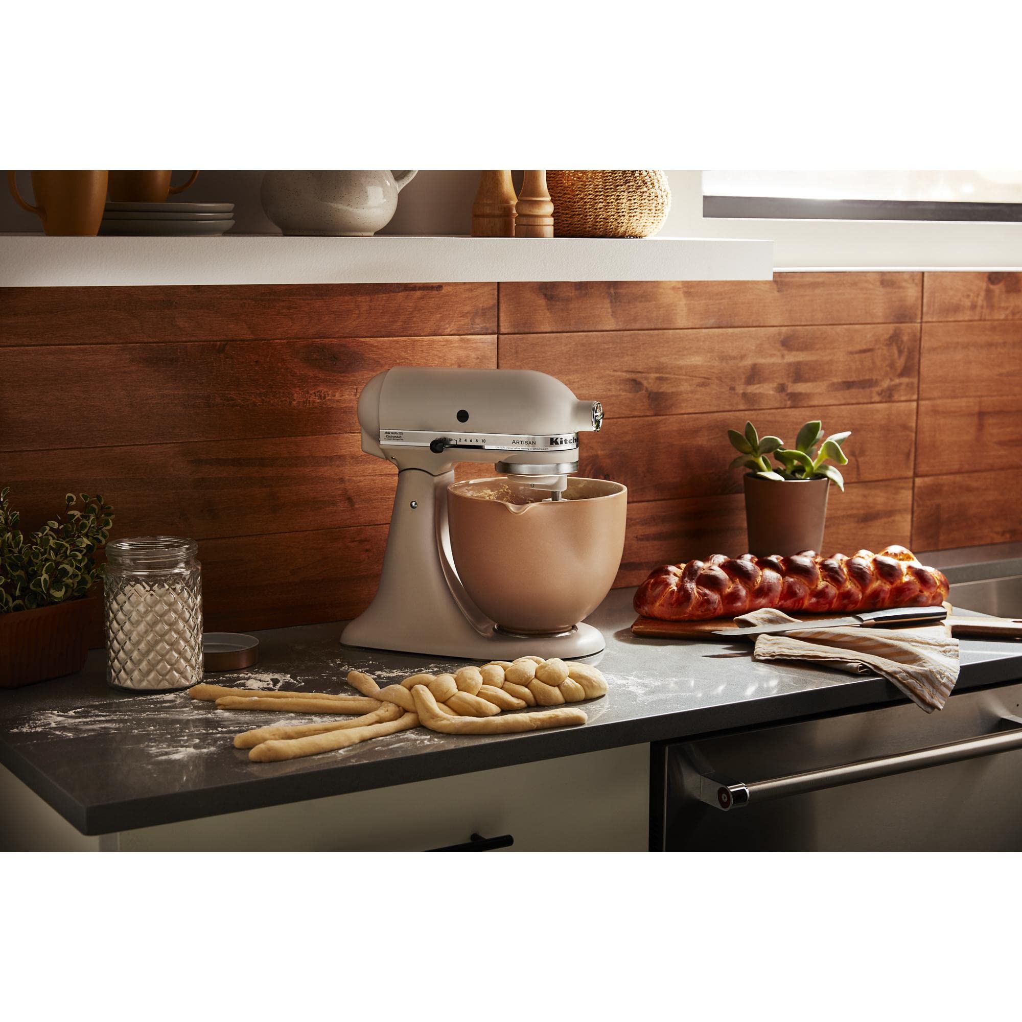 KitchenAid Bol en céramique de 5 litres pour tous les mélangeurs sur socle à tête inclinable de 4,5 à 5 litres KSM2CB5PFC, argile cuite