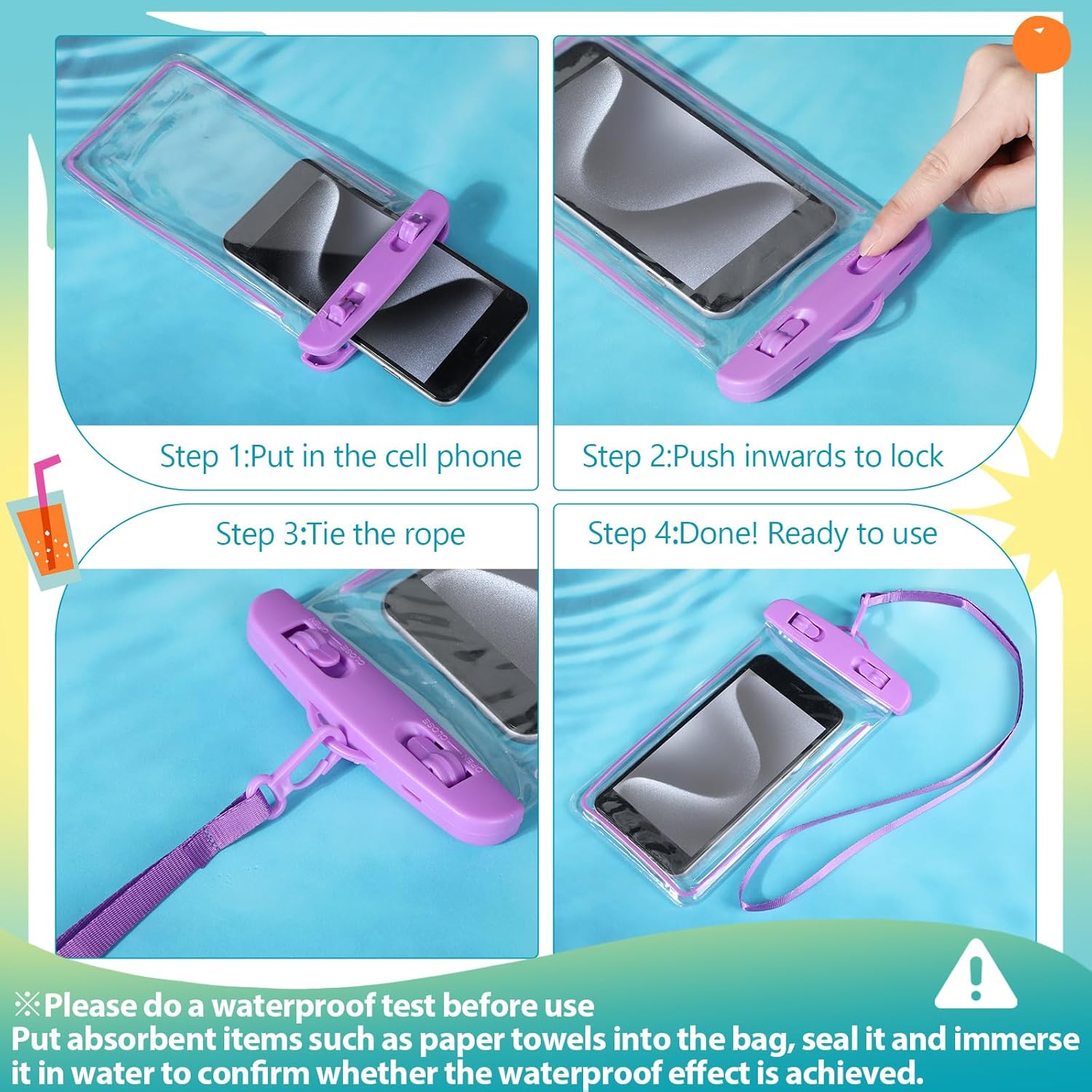 Abbylike 80 Pcs Universal Waterproof Phone Pouch Multicolor Waterproof Phone Case Dry Bag with Lanyard Glow in The Dark Outdoor Swimming Snorkeling Bag Beach Travel Must Haves for Smartphone up to 7''