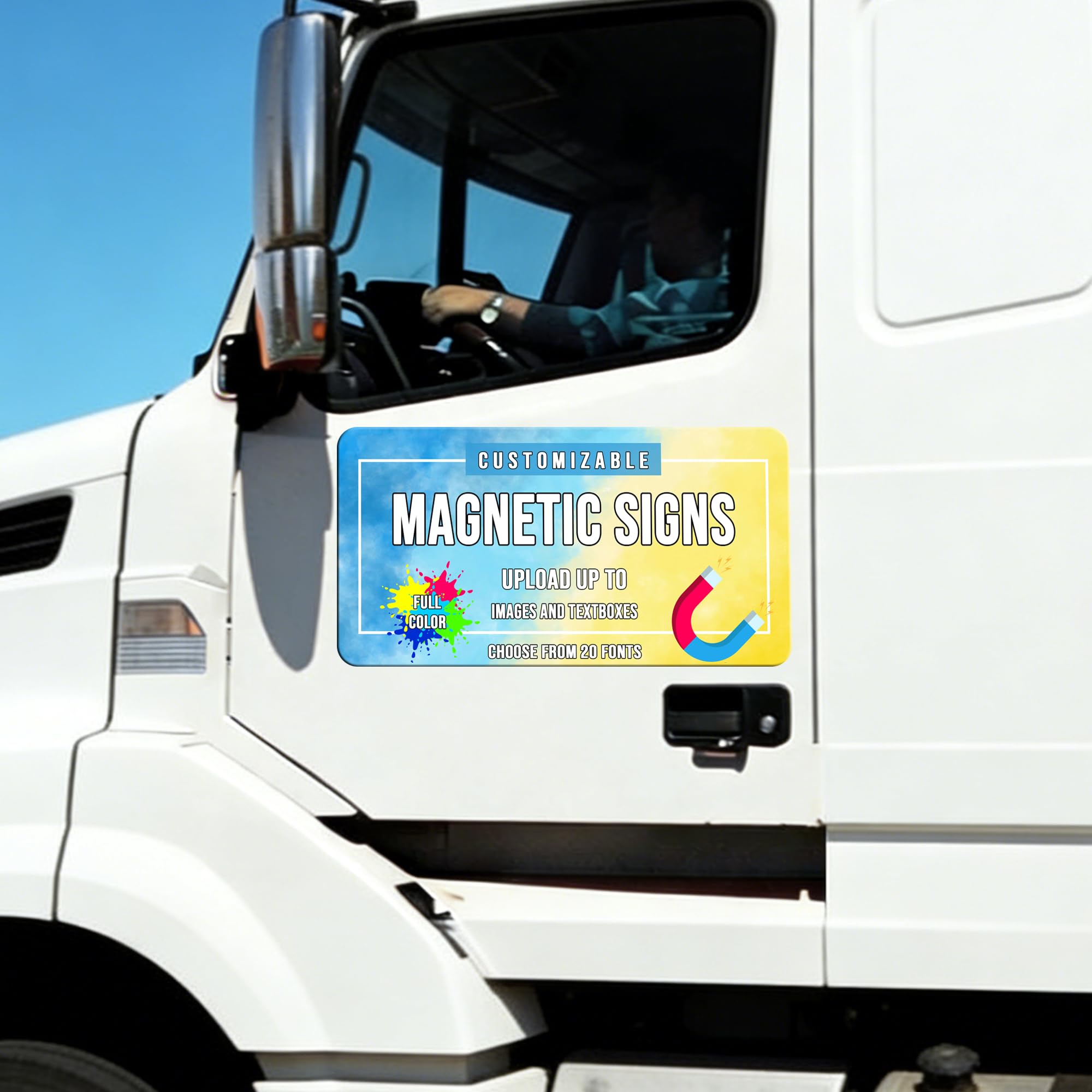 Autocollants magnétiques personnalisés, Aimant de Voiture avec Texte/Logo/Image, Résistant Intempéries Réutilisable - 60 x 43 CM