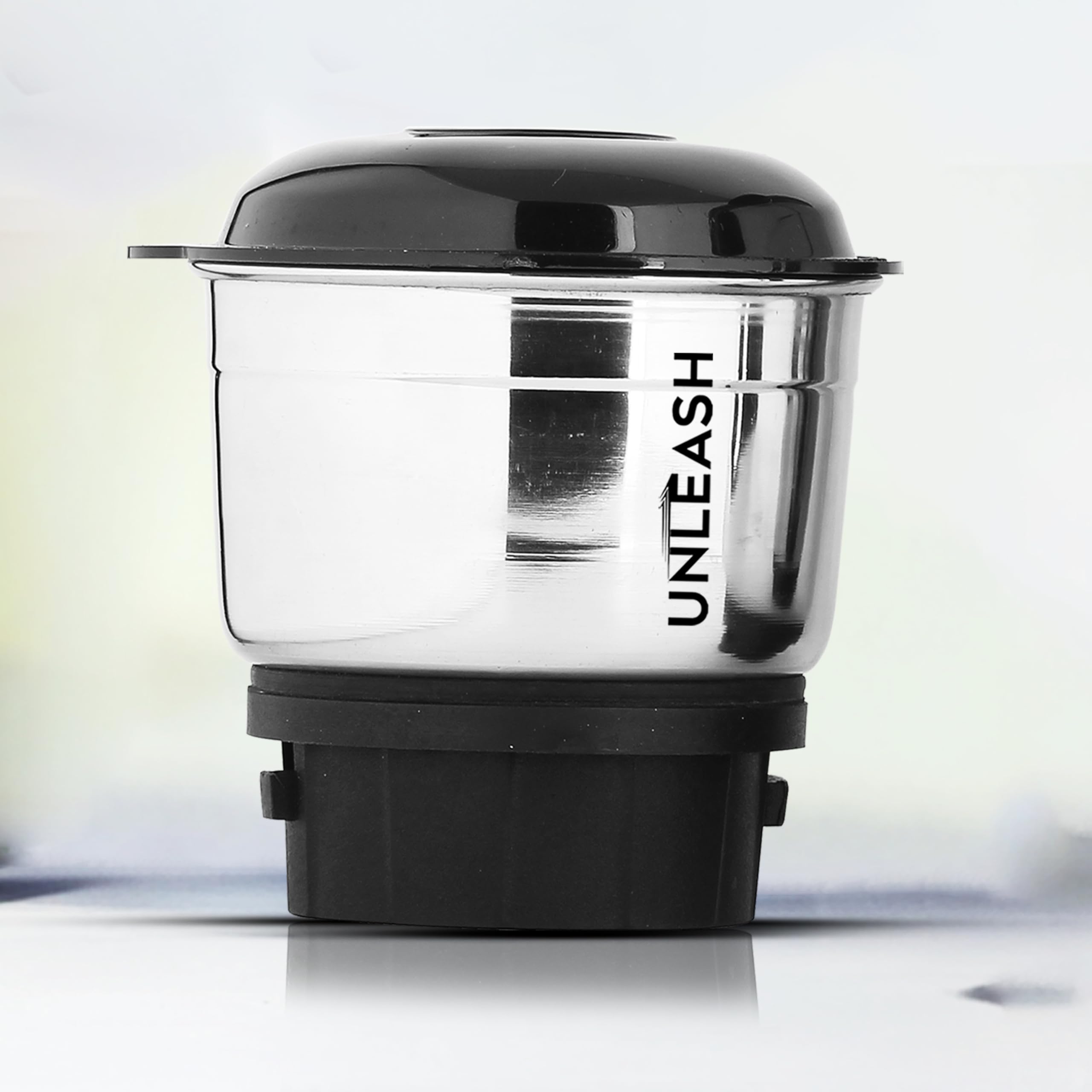 Unleash Stainless Steel 400 ml Small Mixer Grinder Juicer Chutney Jar For Chutney With Razor-Sharp Blades, Leakproof Lid, Durable Coupler (400 ML)