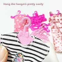 Vista 5 de 50 ganchos para muñecas Barbie para ropa de muñeca, 1 bonita caja de almacenamiento rosa para muñecas de 11.5 pulgadas, regalos de cumpleaños