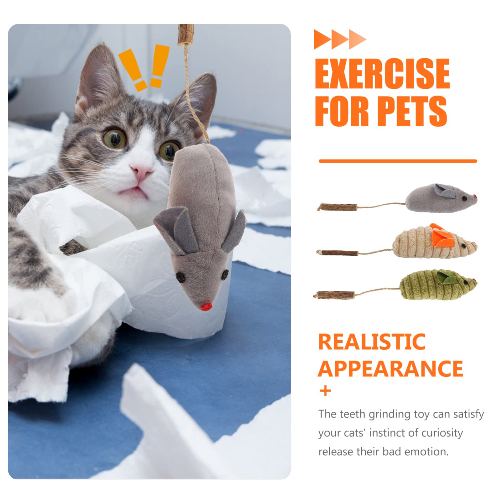 POPETPOP 15pièces Jouet Peluche pour Chat De Jouets Souris avec Herbe à Chat pour Mâcher