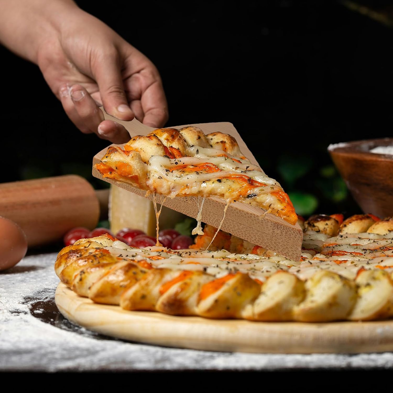 Pizza Peel Paddle with Handle for Serving Bread and Cake