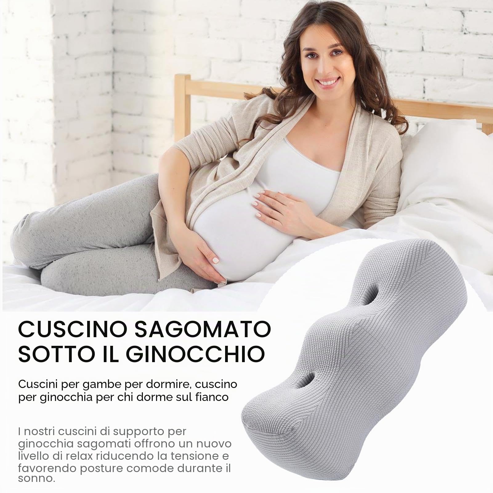 Cuscino per l'elevazione del piede, cuscino a cuneo per ginocchia, cuscino sagomato per gambe, cuscino di supporto per sollevamento del ginocchio, cuscino per sollevamento gambe per dolori