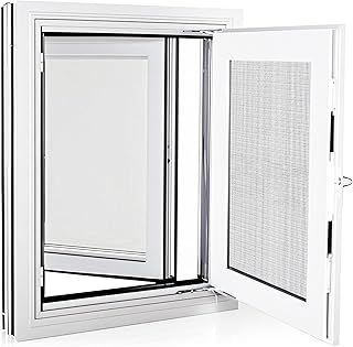31x36 Casement Basement Egress Window, Aluminum Casement Windows with Double Tempered Insulated Glass & Screen, Customizable size/color, Home Bathroom Ventilation Replacement Window - Right - White