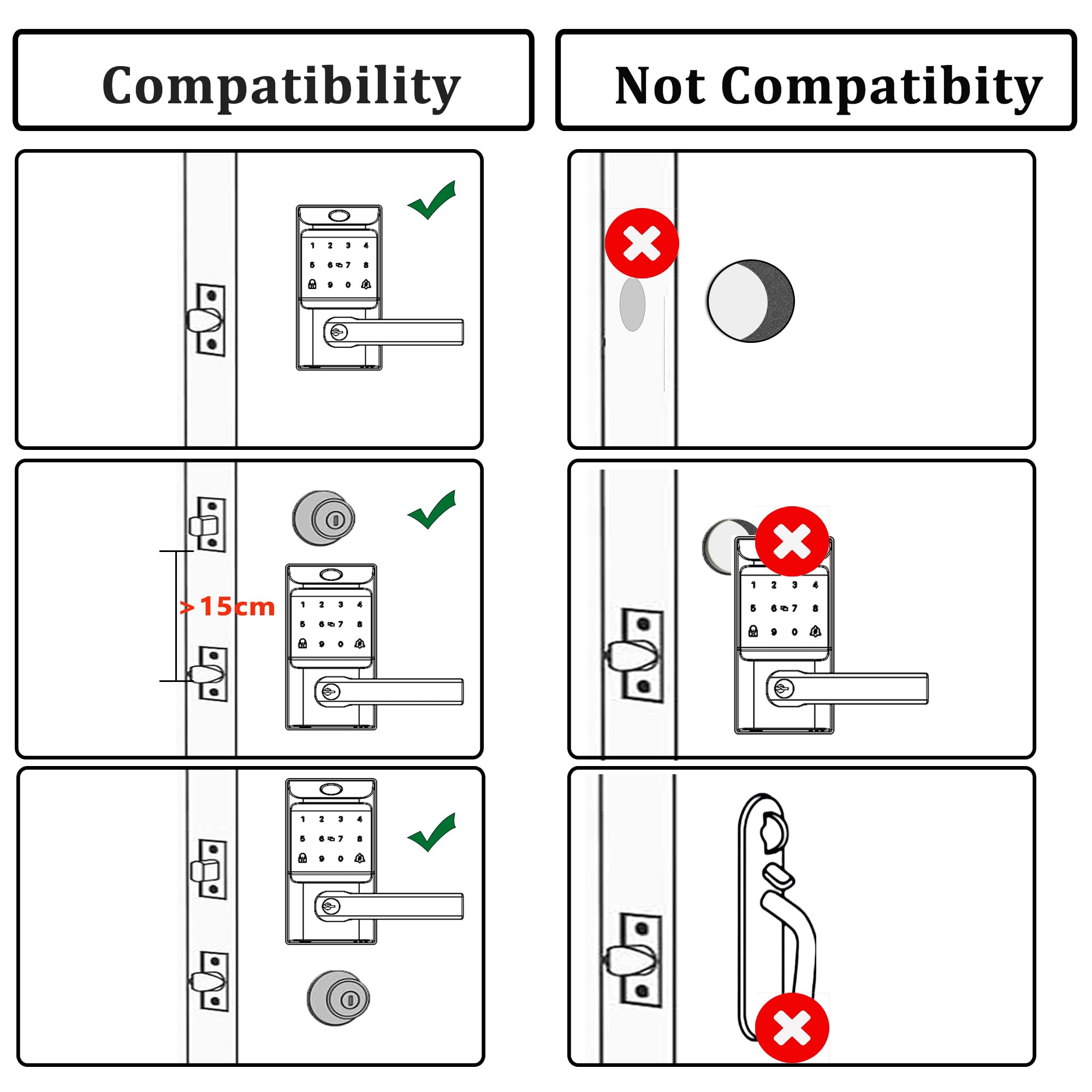 Serrure de porte automatique à entrée sans clé, serrure intelligente avec bouton de porte, empreinte digitale biométrique, code de passe, clavier électronique, contrôle par application pour jardin