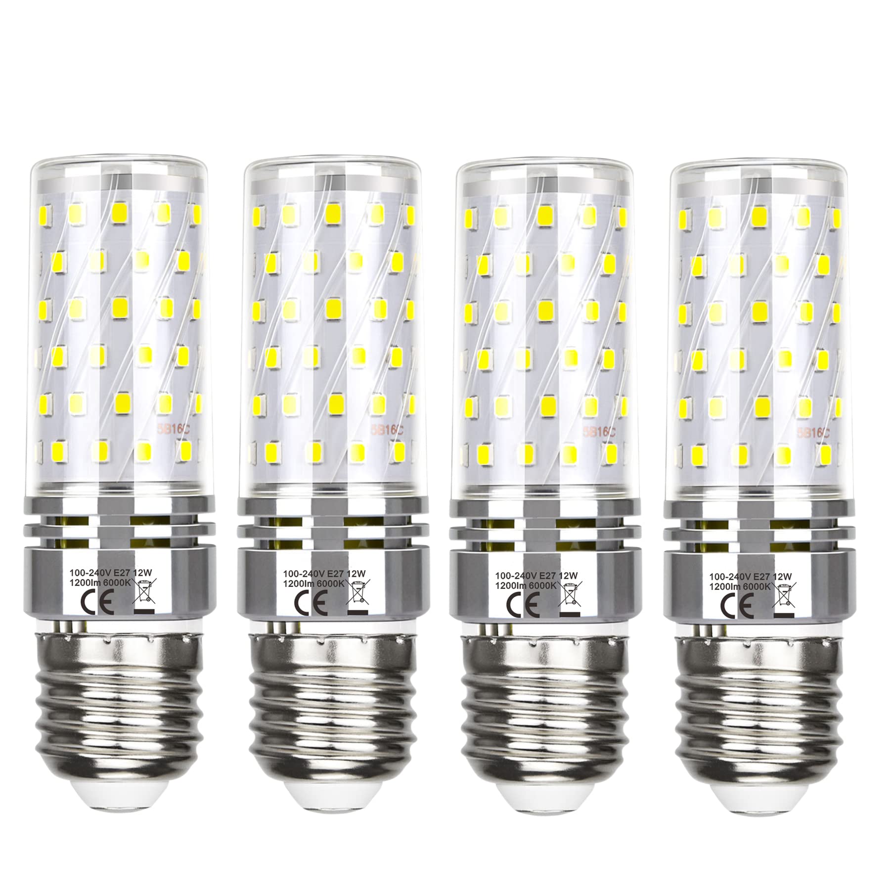 Ampoule LED E27 6000K lot de 4 lampes maïs 12W équivalent 100W pour bureau