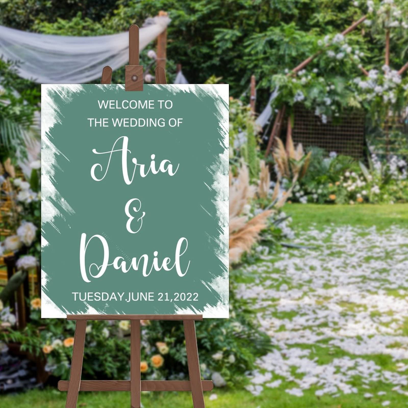 Panneau de bienvenue pour mariage et anniversaire de mariage champêtre au format 50x76 cm