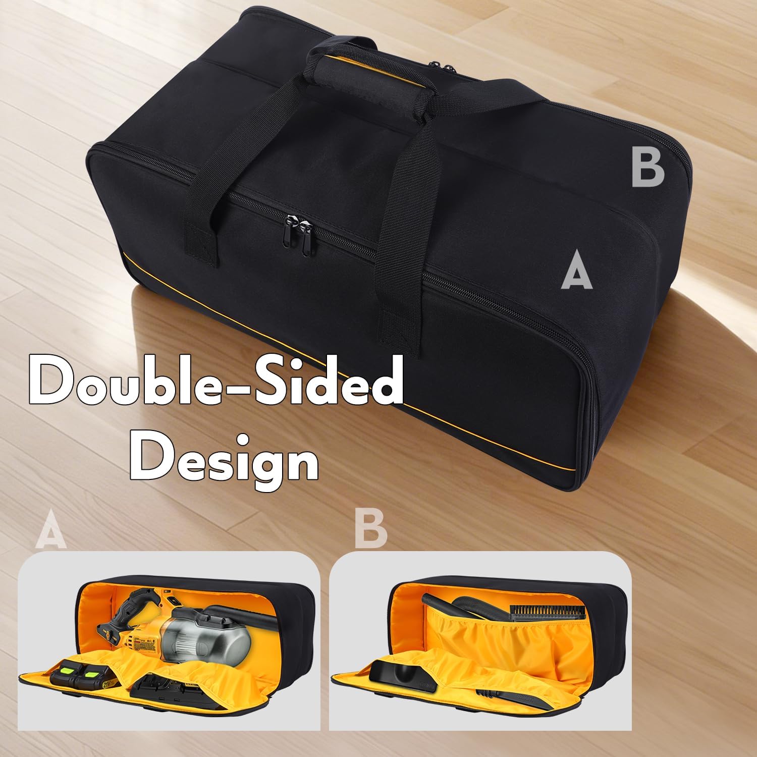 Storage Bag Compatible with DEWALT 20V Handheld Vacuum Cordless DCV501HB,Carry Case for Car Handheld Vacuum,Large Capacity Travel Case for Accessories,Bag Only