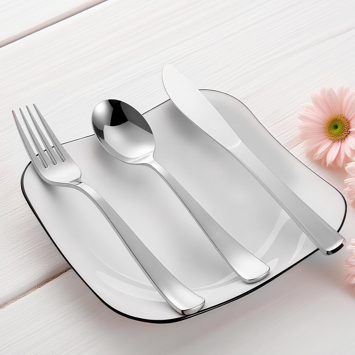 144 Pack Silver Premium Heavy Duty Plastic Silverware, 48 Forks, 48 Spoons, 48 Knives, For Catering, Parties, Dinners and Weddings, BPA-Free, Disposable Plastic Cutlery Set Utensils Set - Image 5