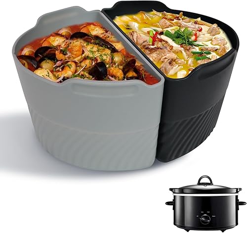 WISRIGHT Revestimientos de silicona para olla de cocción lenta compatibles con olla de cocción lenta de 6 a 8 cuartos de galón, divisor de cocción