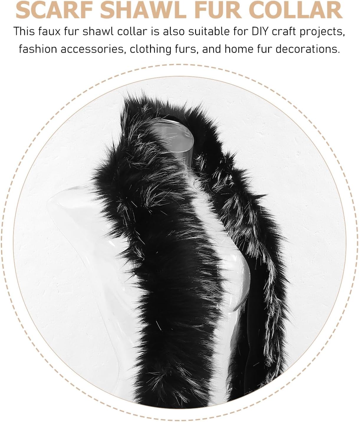 Mikikit Faux Fur Shawl Collar Winter Stole for Women Soft Lightweight Warm Wrap Scarf Wraps Elegant Thick Extended Neck Warmer for Cold Weather