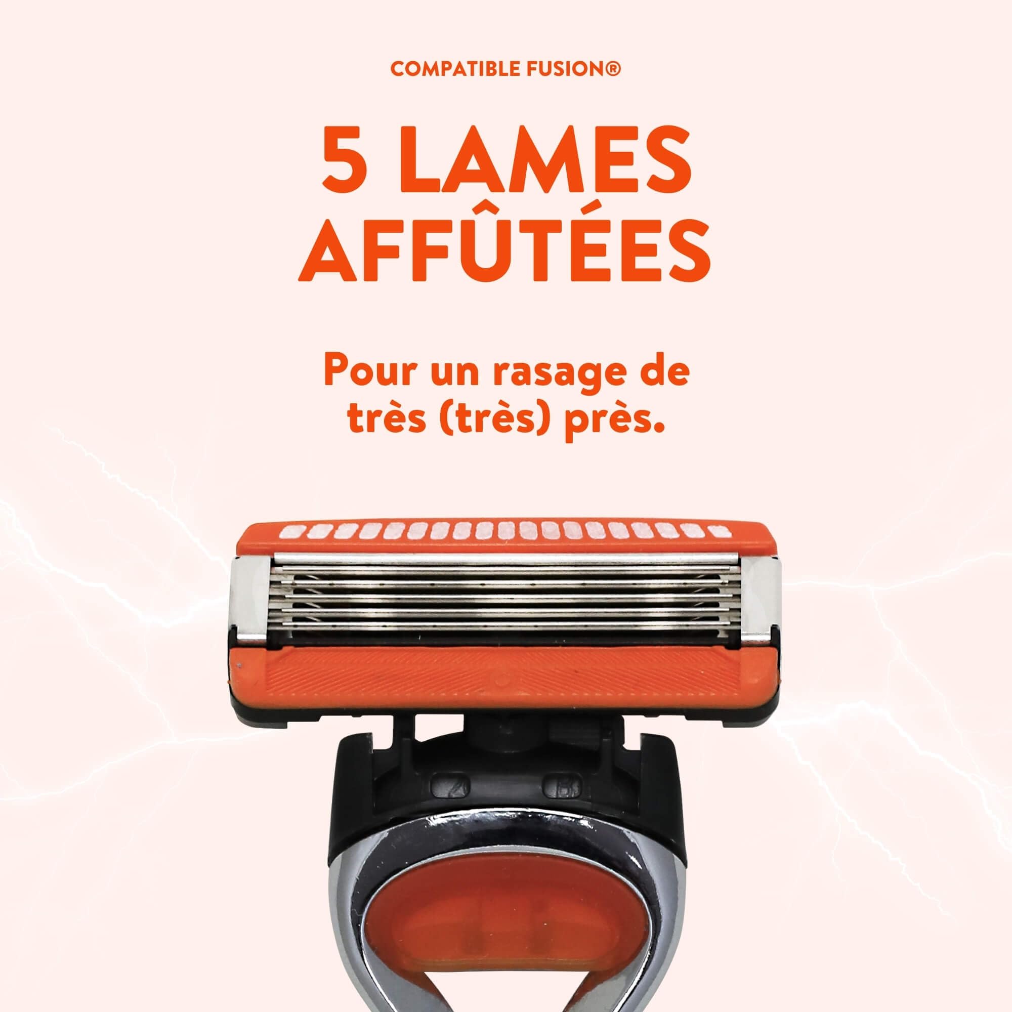 Monsieur BARBIER Afeitadora 5 Cuchillas Hombre EXPLORER + 20 Recambios | Mango de acero inoxidable compatible FUSION. Cabezal giratorio 40°, doble banda lubricante. Afeitado muy apurado, en húmedo.