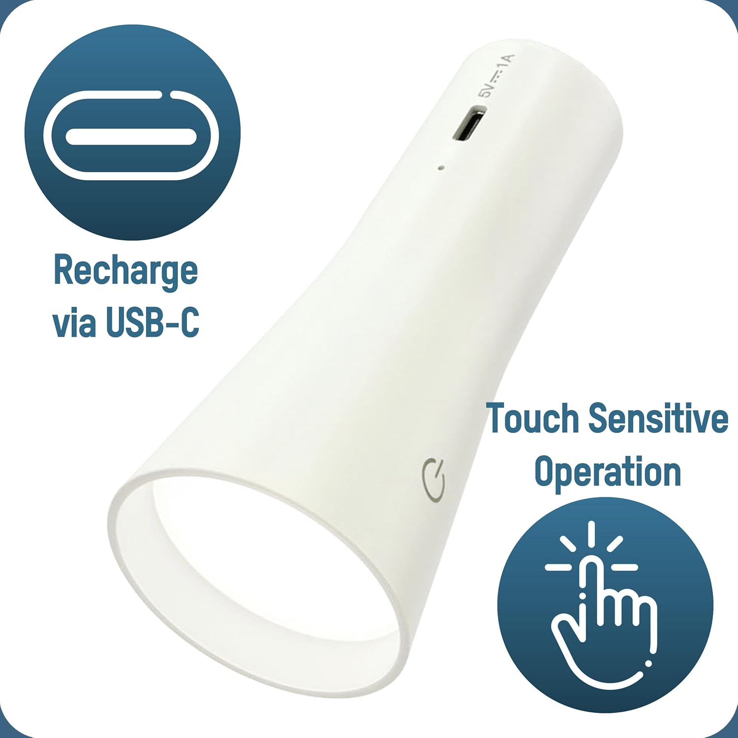 Ansmann 3-in-1 Rechargeable Desk Lamp (1 PC) - Removable Head Standing Desk Lamp - White LED Lamp, Comes with Table Stand, Clamp Holder and Adhesive Holder