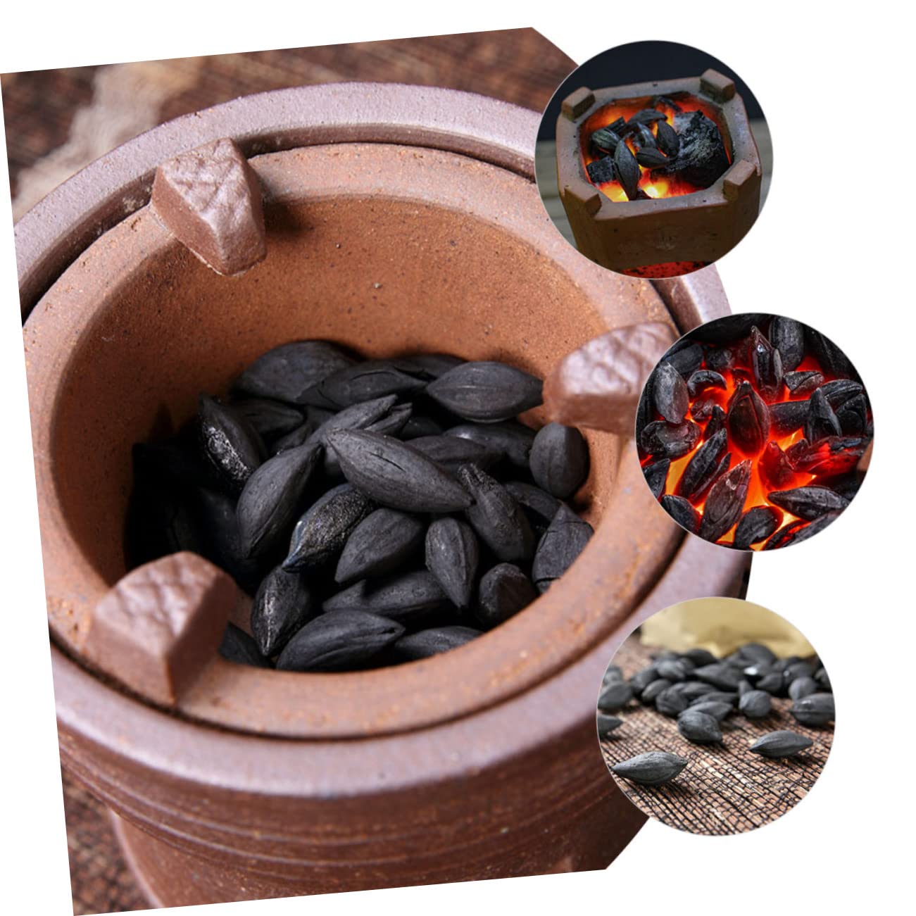 BESPORTBLE Big Block Olive Charcoal Grill BBQ Outdoor Fire Pit Efficient for Grilling