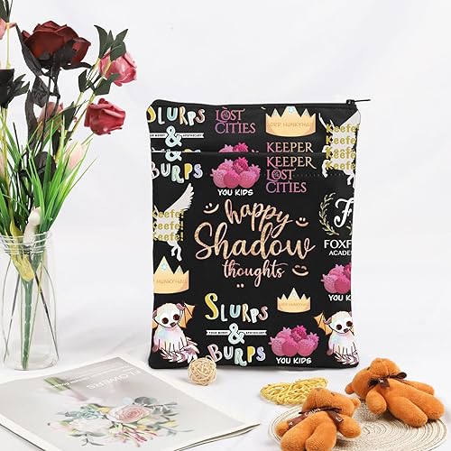Miniatura 4 de Funda de libro de regalo inspirada en novela de fantasía para amantes de los libros, protector de libro de regalo con cremallera (Happy Shadow)