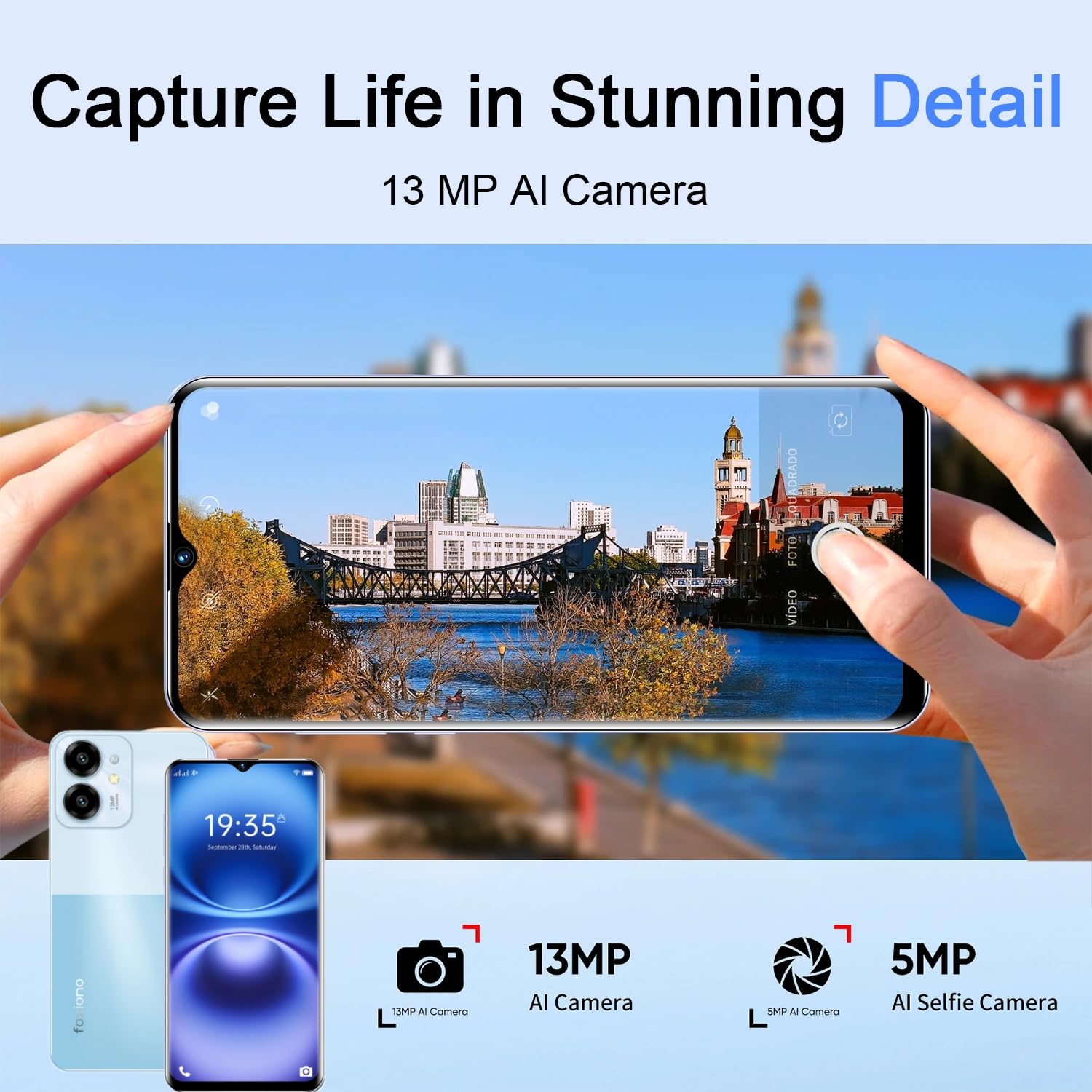 Amazon.com: FOXIONO Android Phone H22 celular Unlocked 6.52