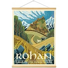 Middle Earth Landscape Wall Art Prints Canvas PaintingFantasy Posters, Wall Pictures, For Travel Gift, Canvas Art with Frames, For Office Home Decor Bedroom Living Room Wall Decor. 16"L x 12"W, Rohan