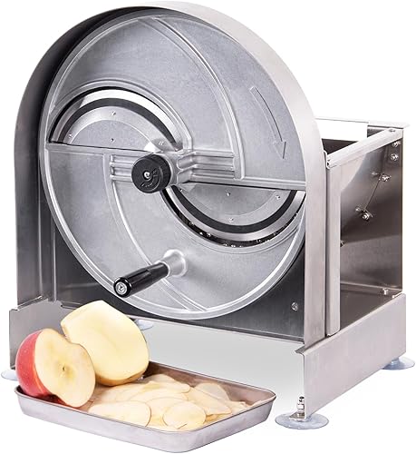Vista 6 de Rebanadora manual comercial de frutas y verduras de 0.008-0.472 in de grosor ajustable de acero inoxidable multifuncional para cortar frutas, limón