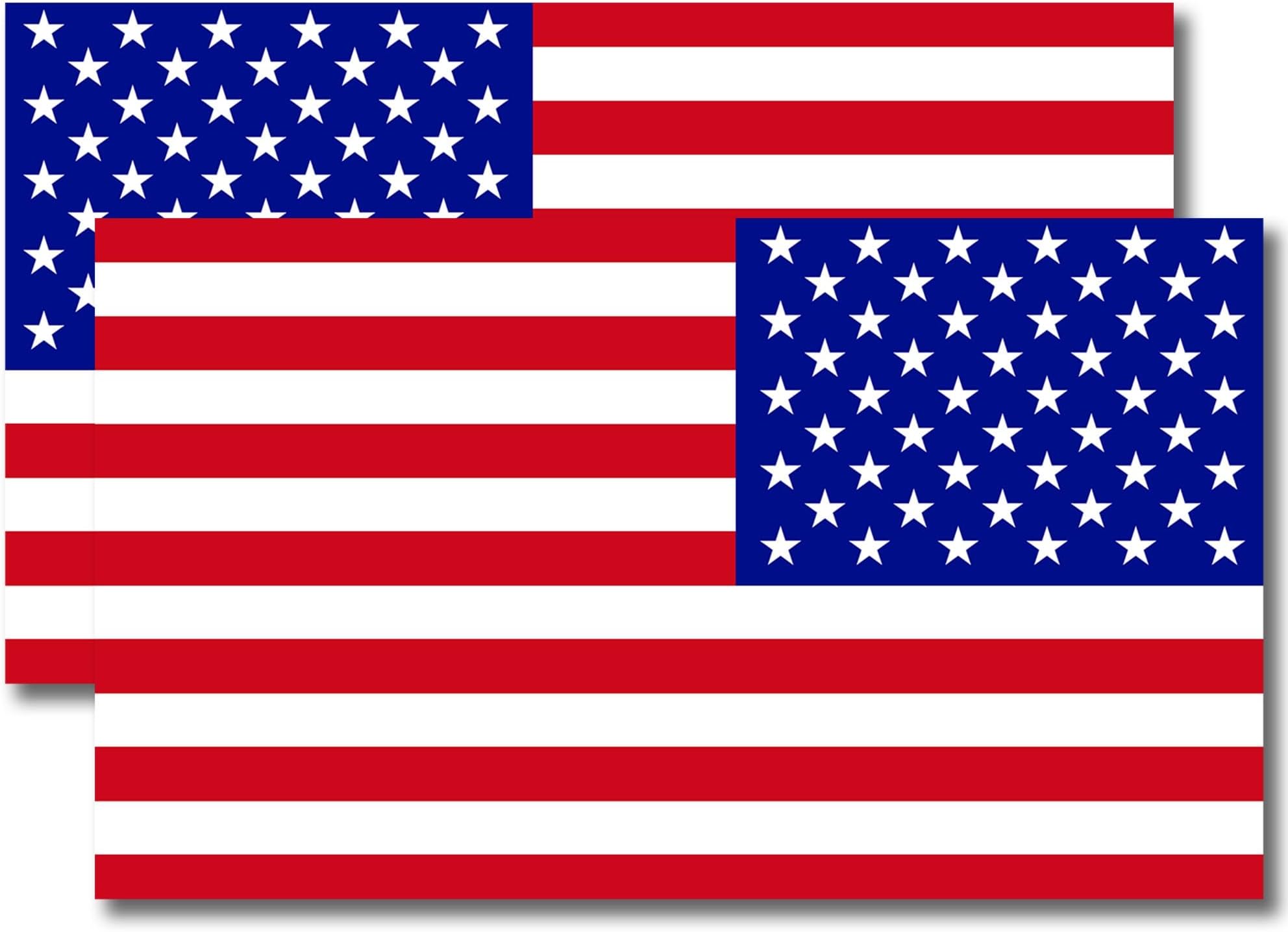 Magnet Me Up American Flag and Reversed American Flag Automotive Magnets, 7x12 Inches, Opposing 2 Pack, Heavy Duty Magnetic Vinyl for Car Truck and SUV