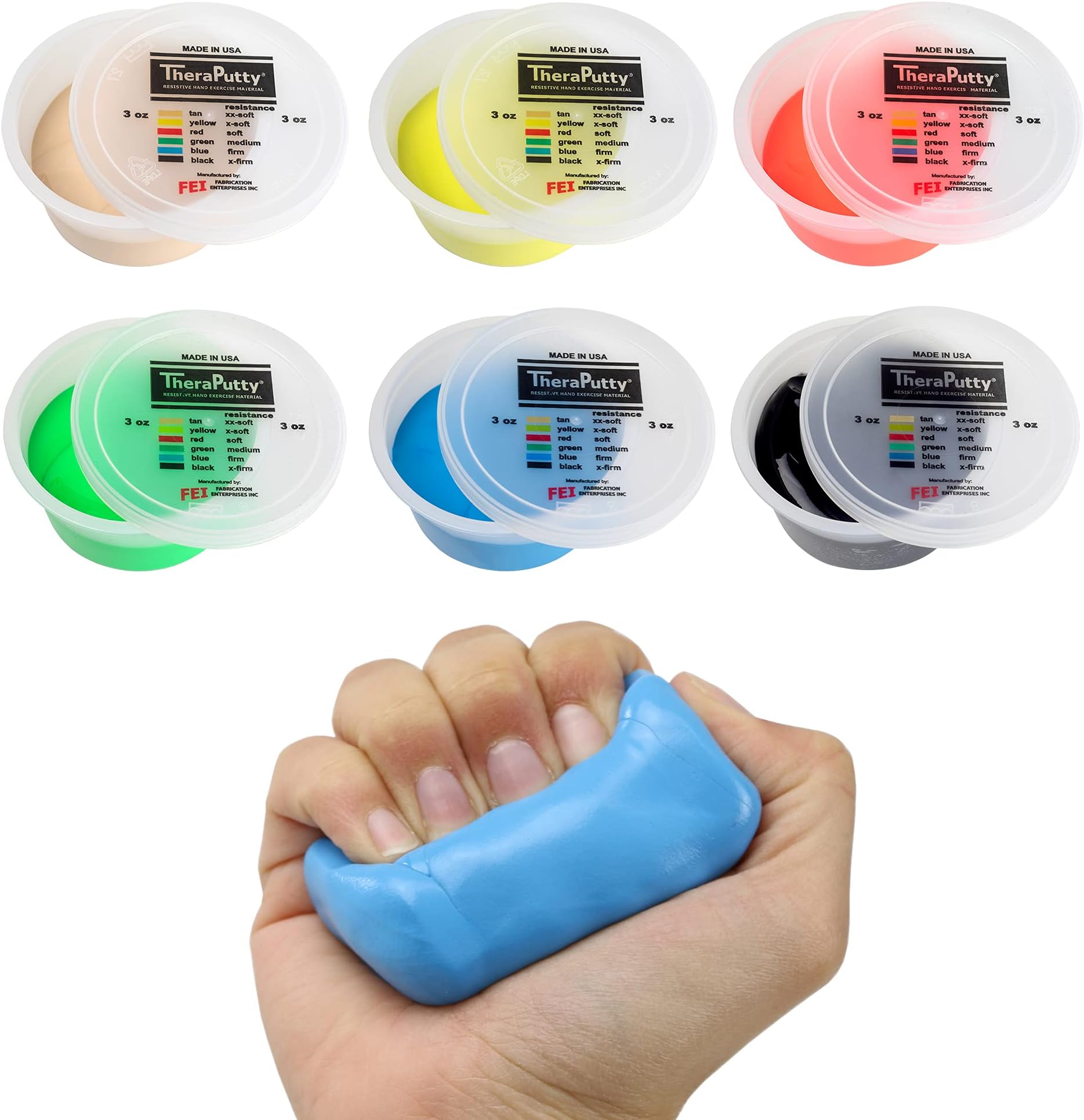 CanDo? Theraputty? Exercise Material - 3 oz - 6-piece set (tan-black) [並行輸入品]