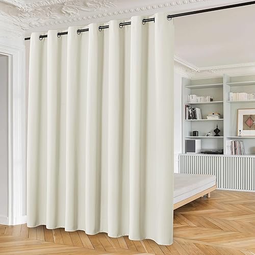 Miniatura 16 de Beauoop - Cortinas blancas 100% opacas de 84 pulgadas de largo, 2 paneles para dormitorio y sala de estar, oscurecimiento sólido de la habitación,