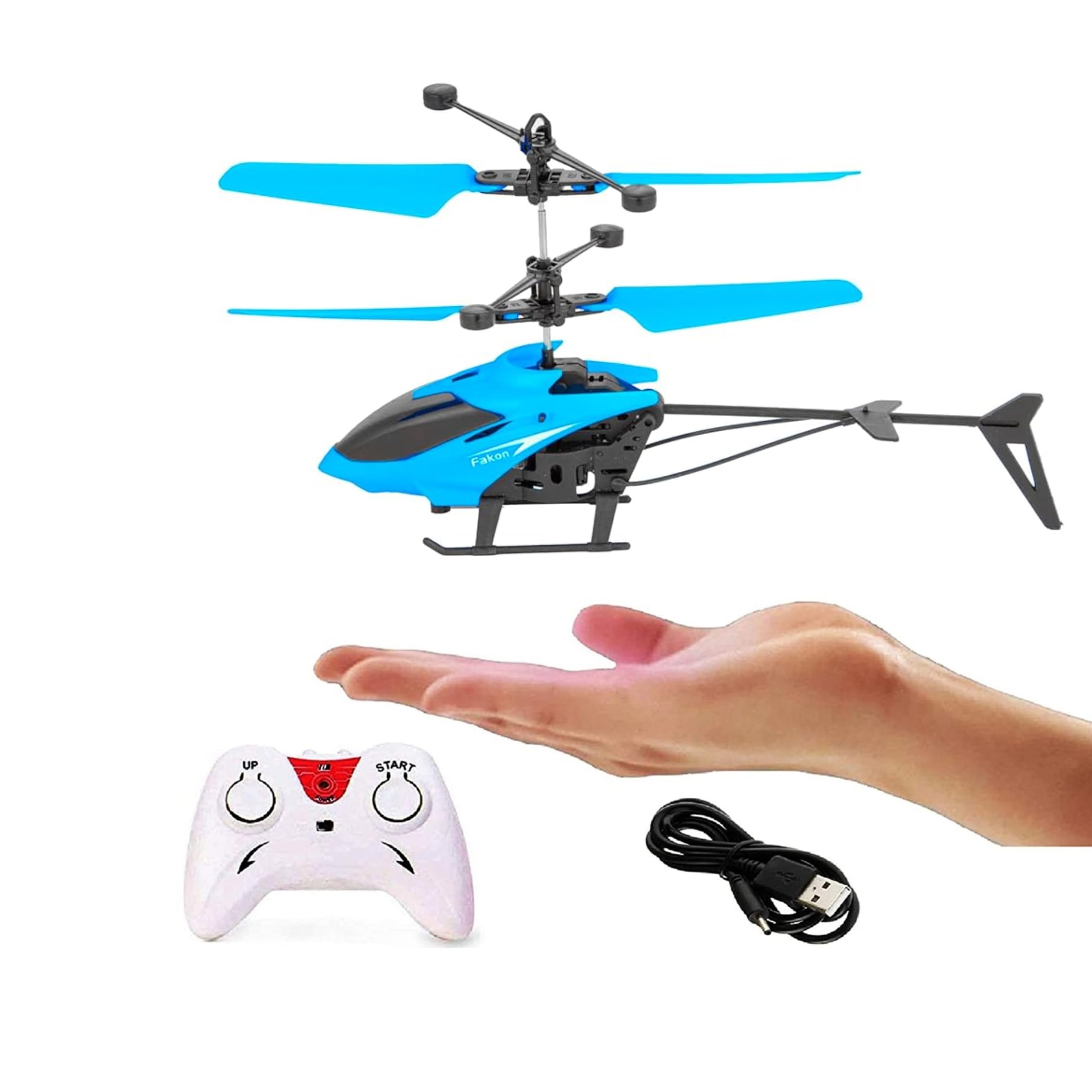 A2Z Factory™ Helicopter with Radio Remote Control and Hand Sensor Charging - LED Light 3D Toys for Boys Kids - Indoor & Outdoor Flying Excitement (Pack of -1, Blue) (B0D36QH67D) Amazon Price History, Amazon Price Tracker